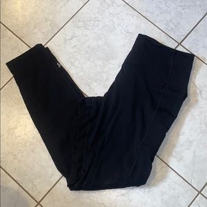 VS Pink Comfy Fleece Lined Black Leggings